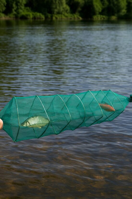 Murds Creekmoon Fyke Net 2.5 m zivju, vēžu ķeršanai ar ieejām katrā posmā