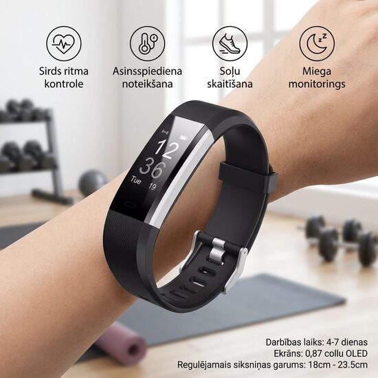 Soļu skaitītājs - pedometrs, sporta rokas pulkstenis ar miega, sirds un fitnesa monitoru