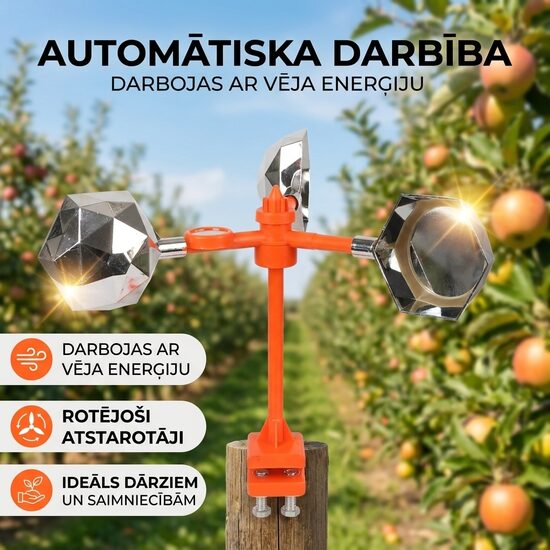 Rotējošs Putnu Atbaidītājs Dārzam un Augļu Kokiem