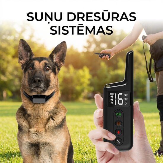 Suņu dresūras siksna, biezai spalvai, ūdens izturīga