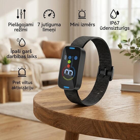 Suņu pretriešanas, apmācības Kakla Siksna: 7 Regulējami Līmeņi, IP67,Piemērota 5-50kg Suņiem