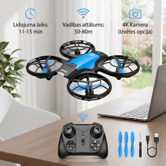 Drons ar Kameru 1080P 2 baterijām un Smart Funkcijām