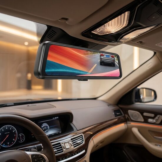 Video Reģistrators Spogulis 12 collas, GPS, Wifi 4K, 2 kameras (3840*2160P)