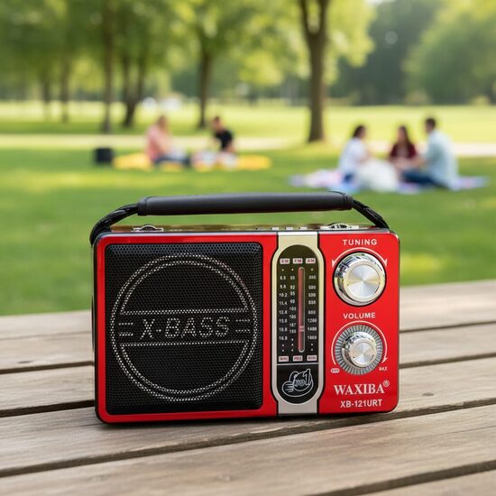 Fm radio 'X-bass', usb, mp3, SD, ar lukturi
