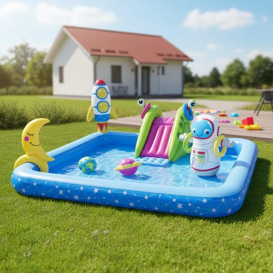 Bērnu Ūdens rotaļu laukums ar baseinu un slidkalniņu