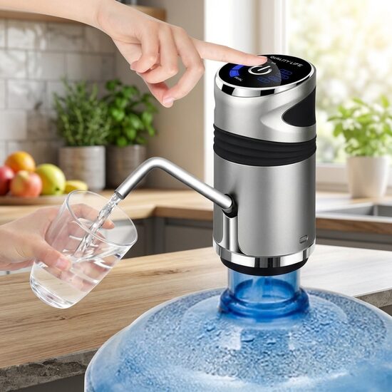 Ūdens pumpis Venden pudelēm, uzlādējams, sudraba krāsā
