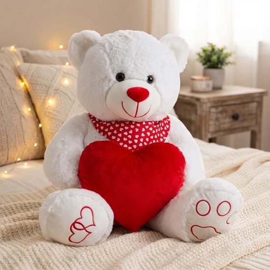 Liels un smuks Plīša Lācis 100cm (pilns ar mīlestību un Sirdi rokās)