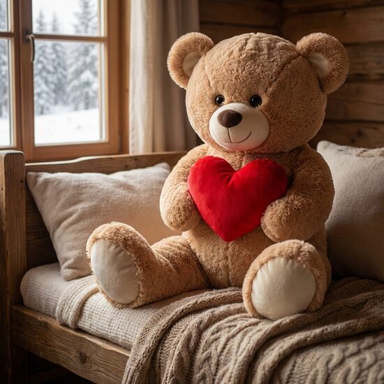 Liels un smuks Plīša Lācis 100cm, Brūns (pilns ar mīlestību un Sirdi ķepās)