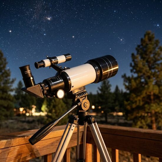 Astronomijas teleskops ar statīvu un telefona turētāju – novēro Mēnesi un zvaigznes