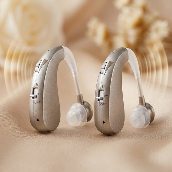 Dzirdes aparāts abām ausīm ar lādētāju