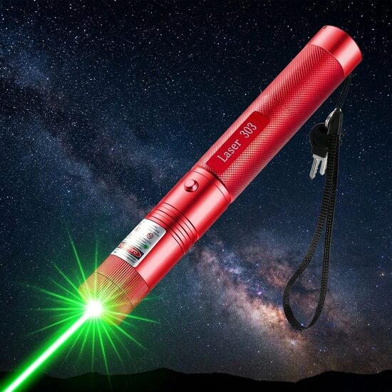 Lāzeris ar akumulatoru un lādētāju, sarkans