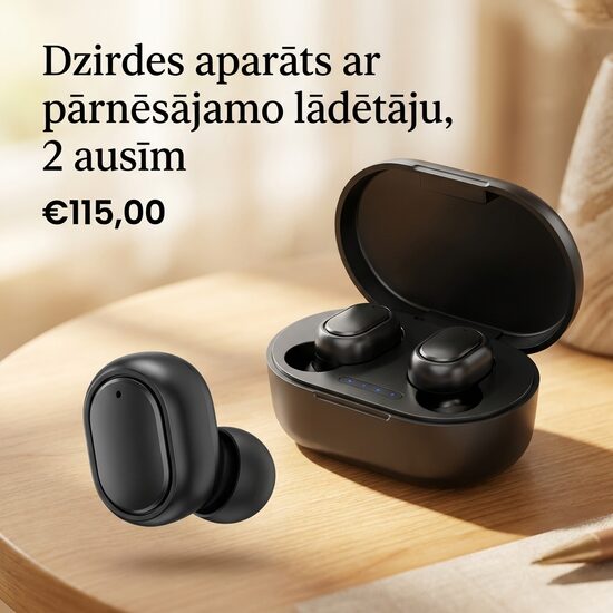 Dzirdes aparāts ar pārnēsājamo lādētāju, 2 ausīm