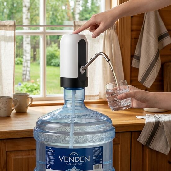 Ūdens pumpis lādējams, Venden pudelēm