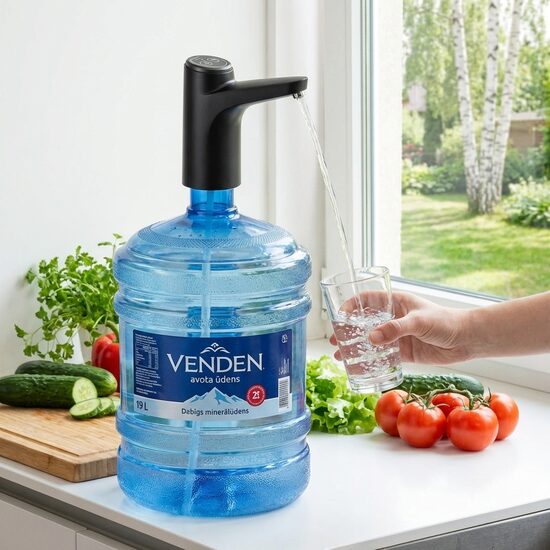 Ūdens sūknis Venden pudelēm, melns