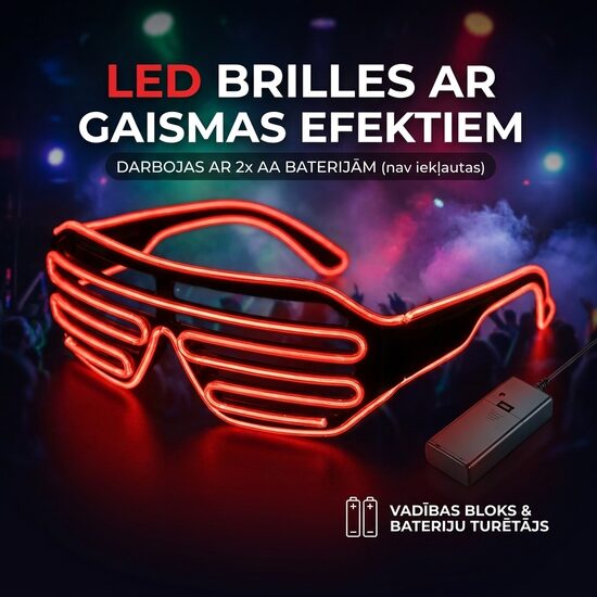 Led spīdošās brilles, dažādās krāsas