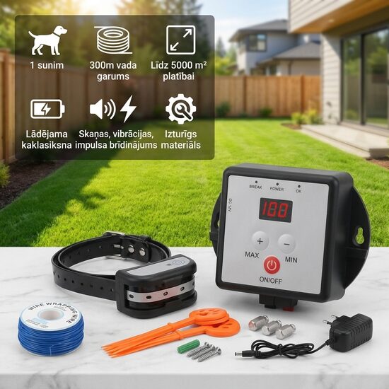 Radiosēta 'PET FENCE PRO' 1 sunim 300m, lādējama