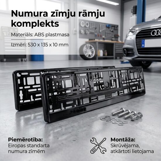 Numura Zīmju Rāmju Komplekts 2 Gab. Melns ABS