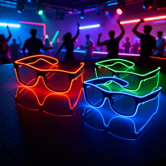 Ballīšu LED brilles, zilas/zaļas/oranžas