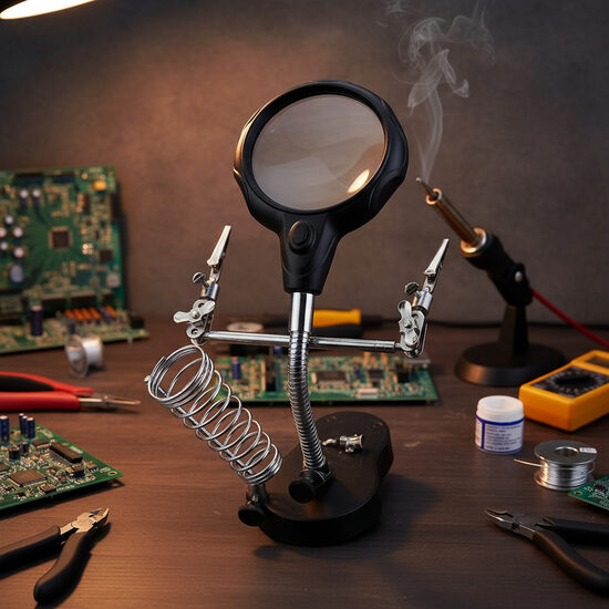 Lodēšanas stends ar apgaismojumu