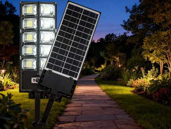 Saules LED lampa ar kustības un krēslas sensoru,