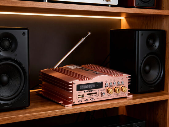 Audio pastiprinātājs 600W, 12v5A, FM Radio MP3 USB SD