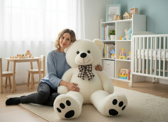 Milzīgs plīša lācis 180 cm krēmkrāsā