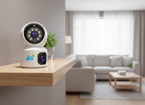 Video novērošanas kamera, 4G/sim ar 2 objektīviem, grozāma