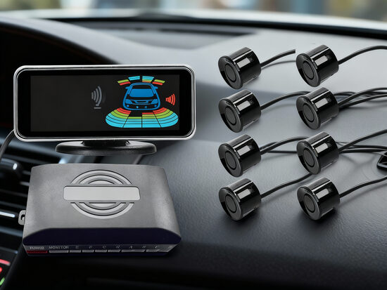 Auto parkošanās sistēma, 8 sensori (LCD ekrāns, attālums, skaņa)