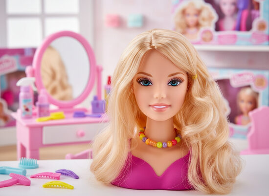 Manekena lelles galva ar aksesuāriem