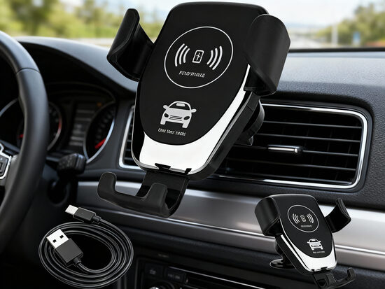 30W Bezvadu Auto Lādētājs ar Telefonturētāju un Ātrās Uzlādes Atbalstu