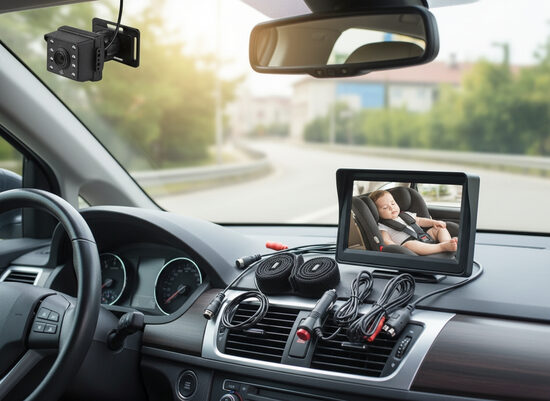 Bērnu Auto Monitors ar 4.3 collu Ekrānu un Nakts Redzamību