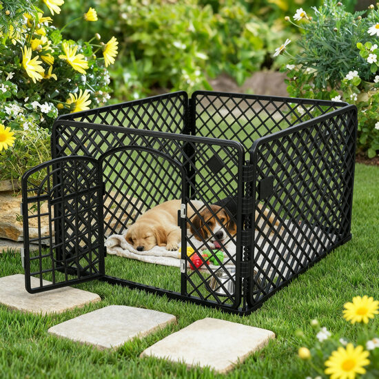 Drošs un izturīgs suņu un kucēnu voljērs