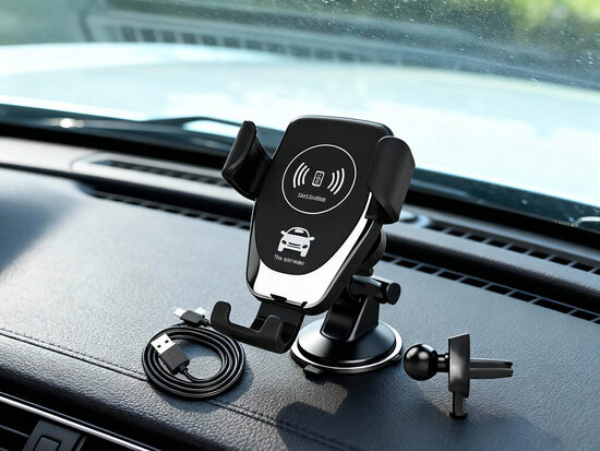 30W Bezvadu Auto Lādētājs ar Telefonturētāju un Ātrās Uzlādes Atbalstu