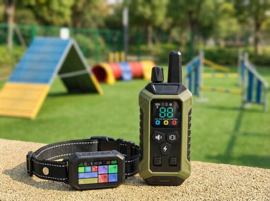 Bezvadu GPS suņu apmācības kaklasiksna ar virtuālo žogu