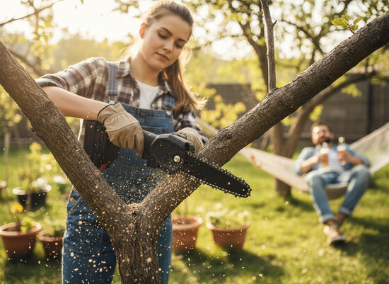 Akumulatora zāģis, mini rokas ķēdes zāģis