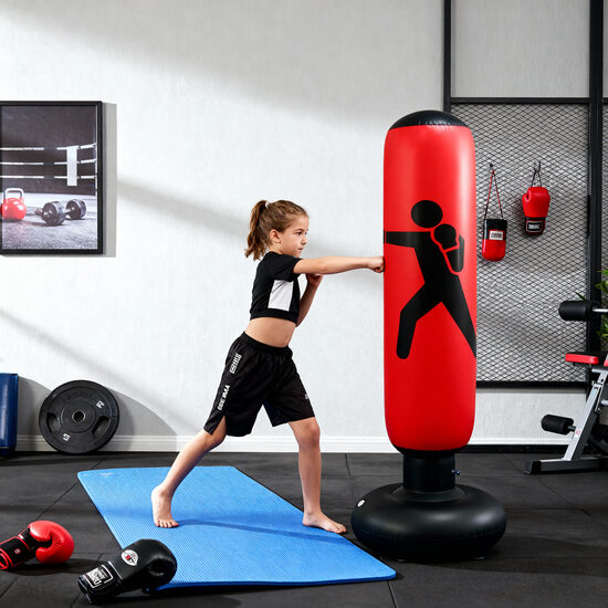 Grīdas boksa maiss bērniem un iesācējiem (piepūšams, 160cm)