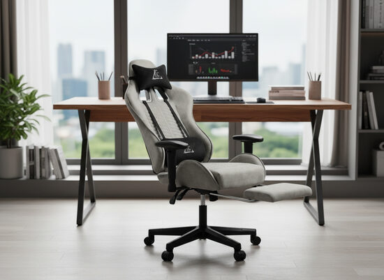 Biroja Datorkrēsls ofisam ar Kāju Balstu un Masāžas Spilvenu
