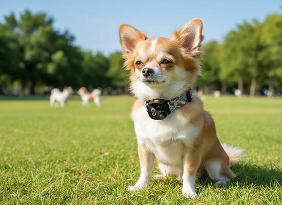 mini Elektroniskā Pretriešanas Suņu Kakla Siksna ar Skaņas, Vibrācijas un Elektrošoka Režīmu, IPX7 Ūdensdroša, Uzlādējama, Regulējama 70 cm