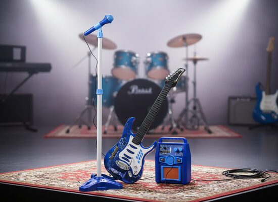 Bērnu Elektriskā Ģitāra ar Mikrofonu un Pastiprinātāju |