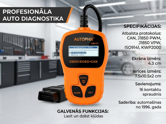 OBD2 V1.5 automašīnas kļūdu lasītājs, kļūdu dzēsējs