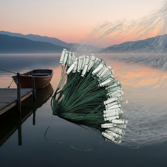 Zivju zvejas tīkls 35m/1.2m ar pludiņiem un grimšanas svariņiem