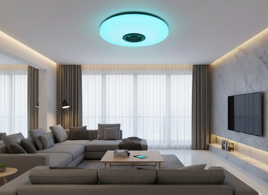 RGB LED Griestu Lampa ar Tālvadību un Bluetooth Skaļruni