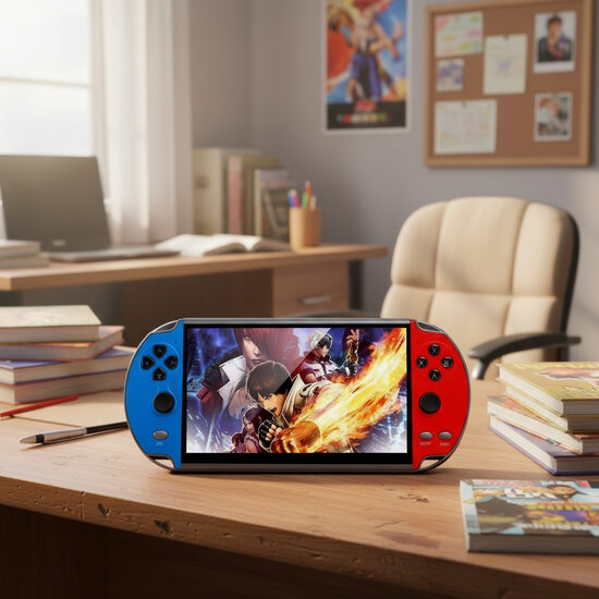 Spēļu konsole ar 7 collu HD ekrānu + kameru un spēles (8-64bit)