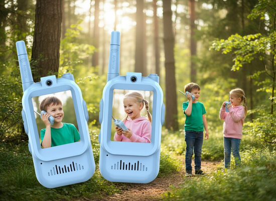 Bērnu video rācijas ar HD kameru un balss maiņu