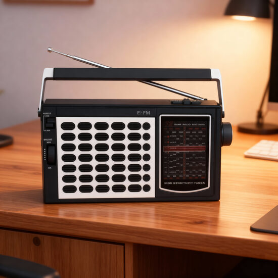 Fm Radio, darbināms no 220v vai ar baterijām