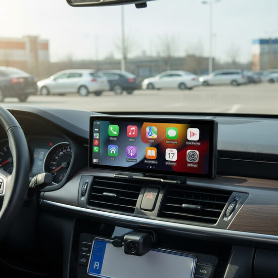 Pārnēsājams 10.26" bezvadu CarPlay/Android Auto ekrāns ar HD atpakaļskata kameru