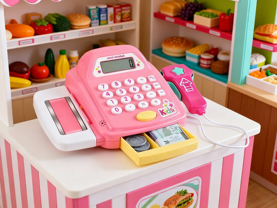 Bērnu kases aparāts ar skaneri, 14 x 25 x 8.5 cm