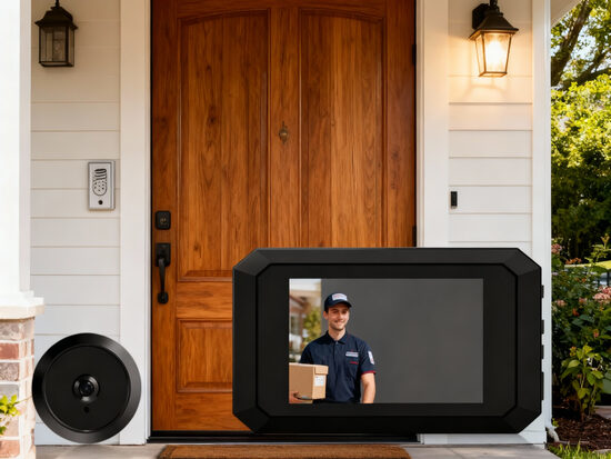 Digitālais durvju monitors ar kameru, 3.97 collu LCD ekrānu, 1400 mAh akumulatoru un nakts redzamību