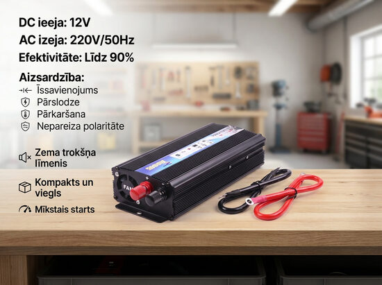 Strāvas pārveidotājs (12v VAI 24v - 220v) 2000w inverters ,sprieguma pārveidotājs