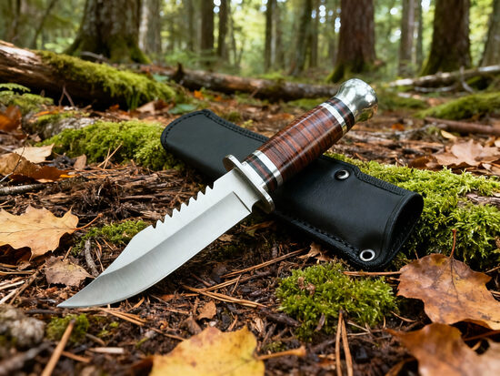 Mednieku nazis ar koka rokturi, pārgājieniem vai kempingiem